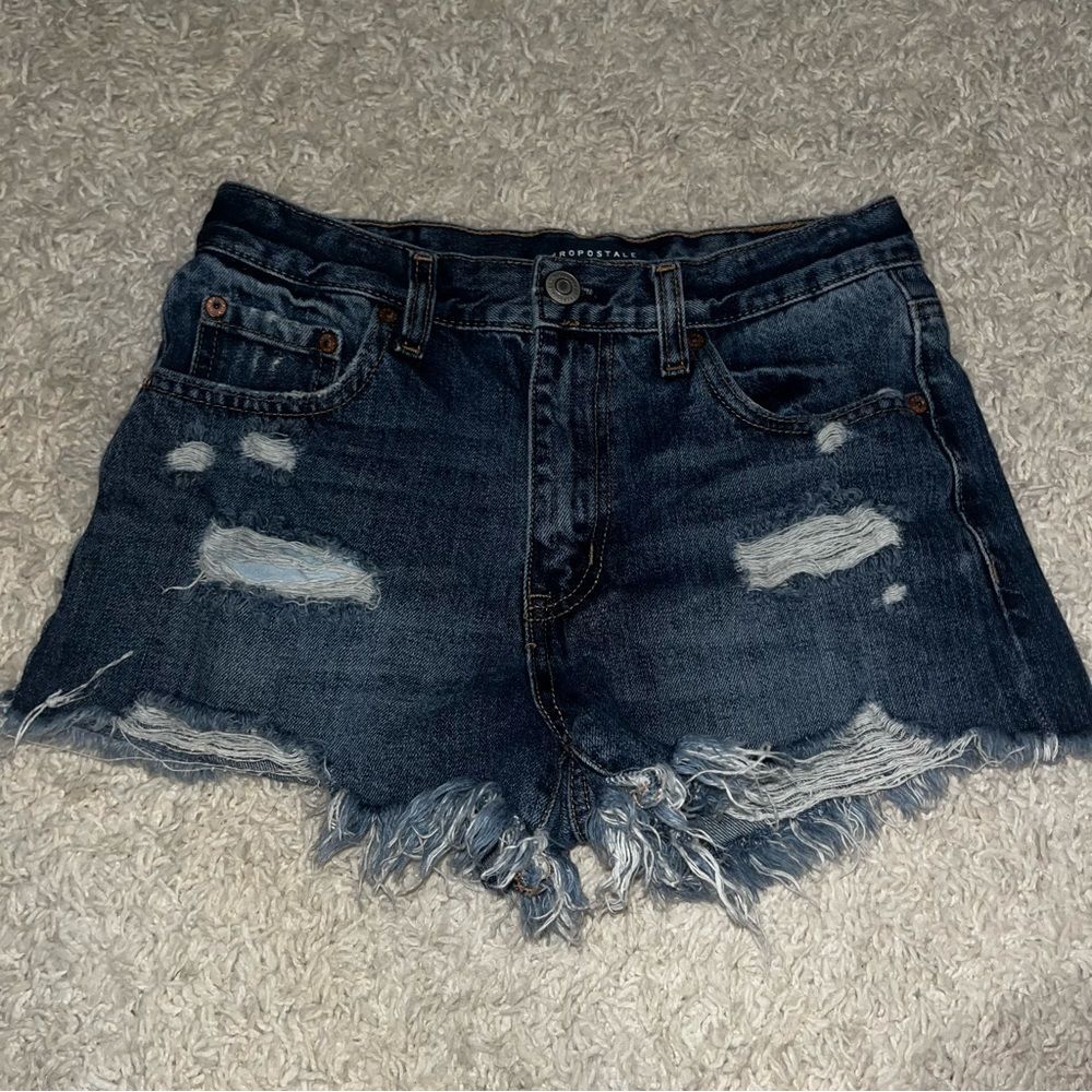 aeropostale distressed high rise denim shorts size 4